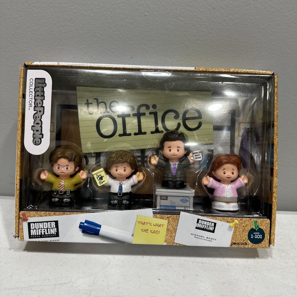Fisher Price Little People The Office Dunder Mifflin Dwight, Pam,Jim & Michael